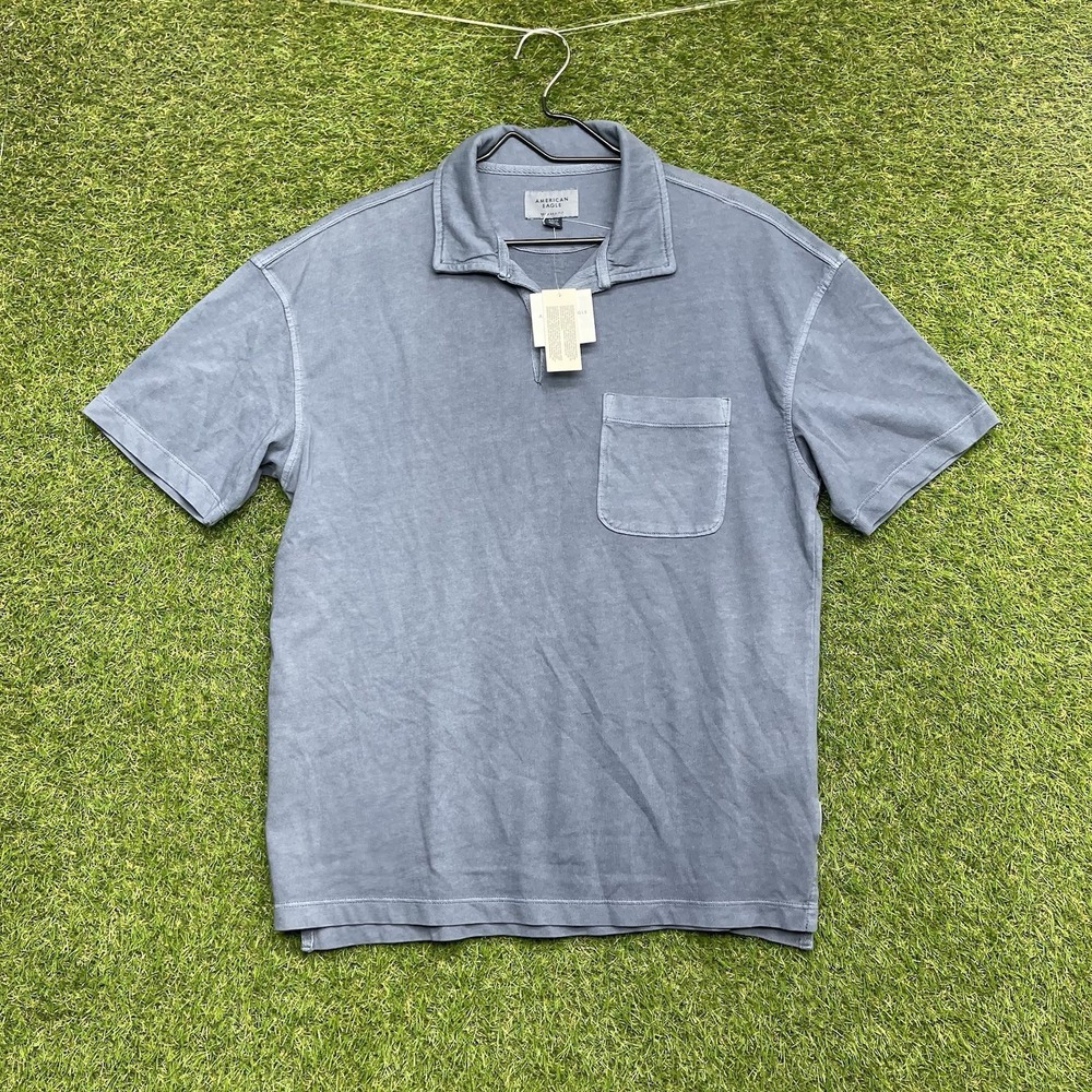 American Eagle Polo Shirt Mens Small Relaxed Fit Short Sleeve Vintage Wash NWT